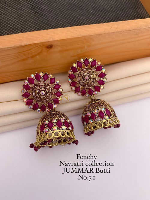 5 Fancy Designer Navratri Special Earring Kansar Jummar Wholesale Price In Surat	